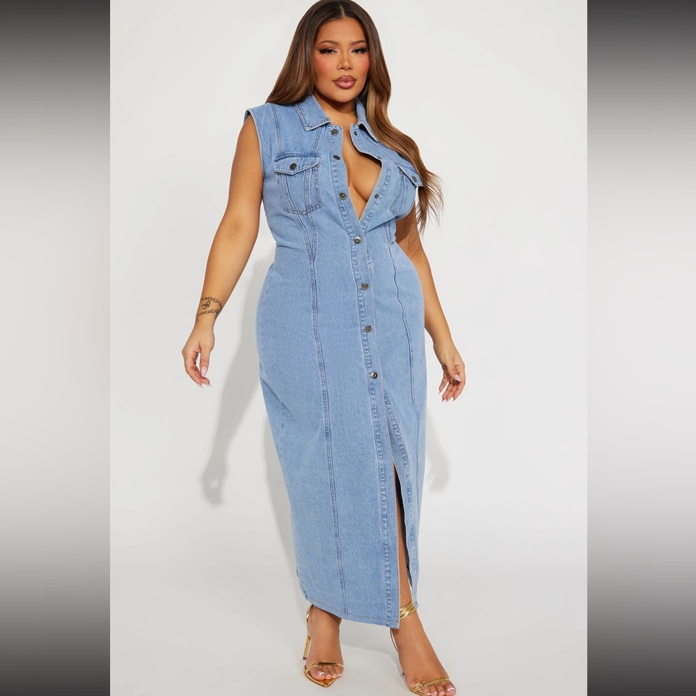 Sleeveless Denim Maxi Dress
